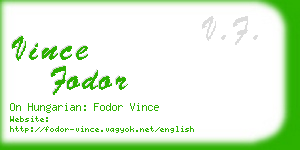 vince fodor business card